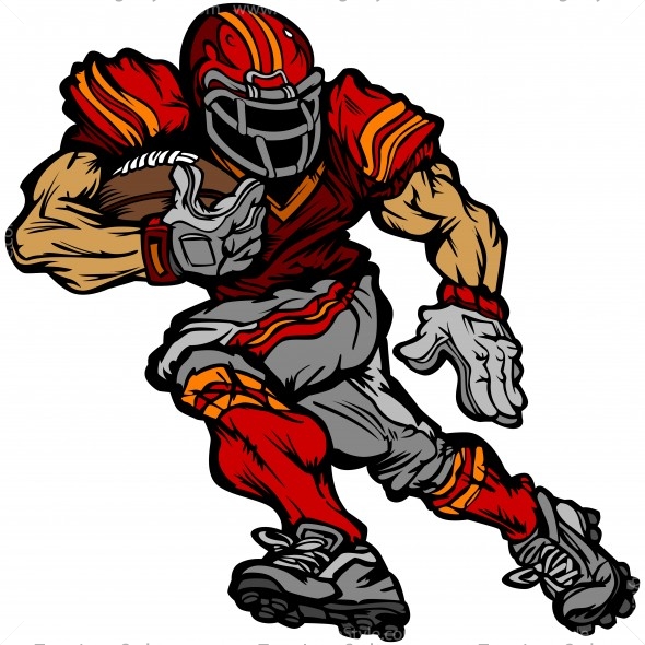 Cartoon Football Player - Vector Clipart Receiver