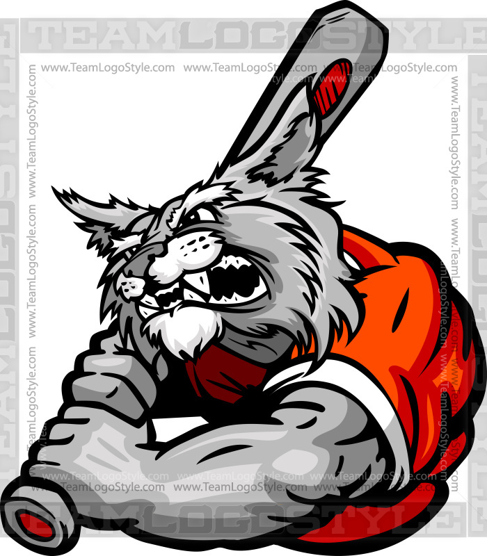 Cartoon Baseball Wildcat - Vector Clipart Wildcat