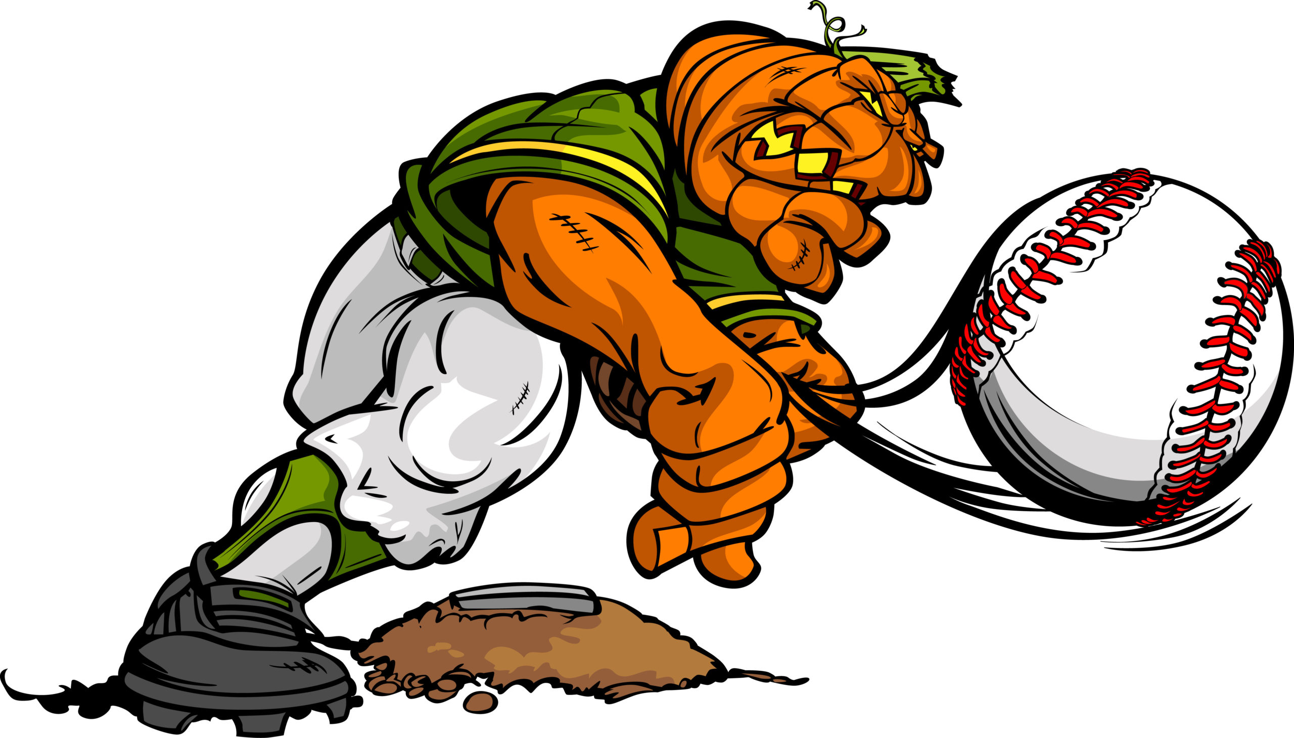 Halloween Baseball - Vector Clipart Pumpkin