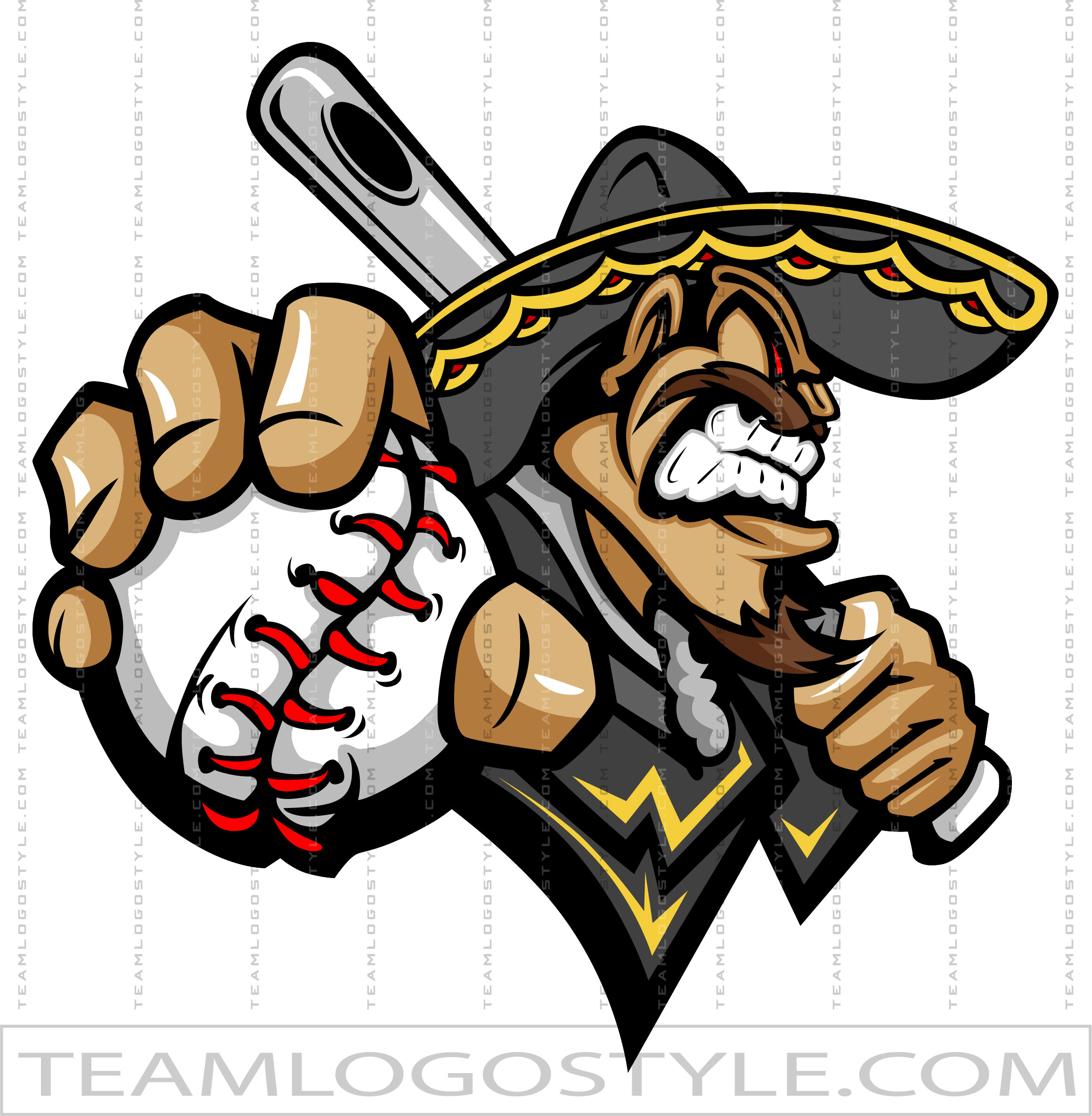 Cinco De Mayo Baseball Logo Vector Format AI EPS PNG