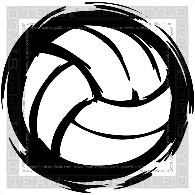 Volleyball Vector Clipart Digital Drawing Outline Stamp Illustrations ...
