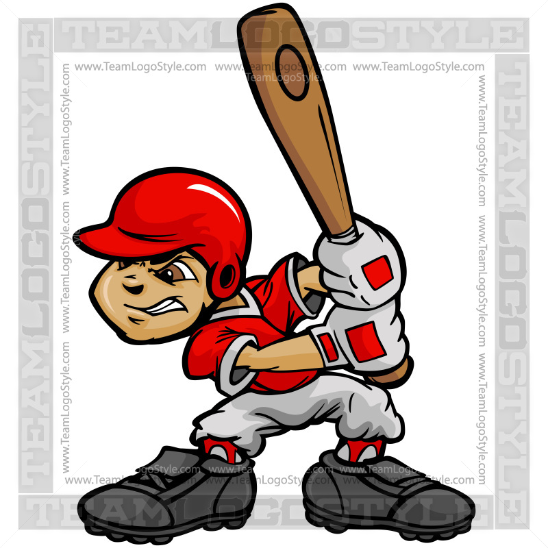 cartoon kid baseball batter