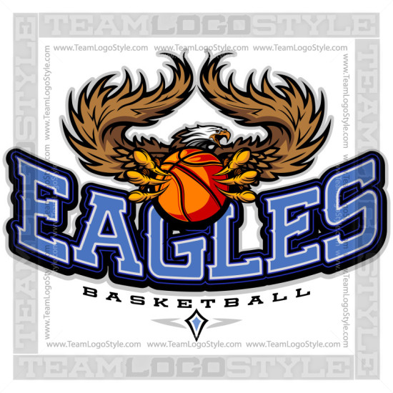 Team Logo Eagles Basketball - Vector Clipart Eagle Wings