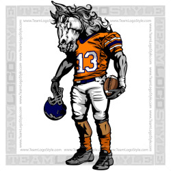 Stallion Football Mascot - Vector Clipart Stallion