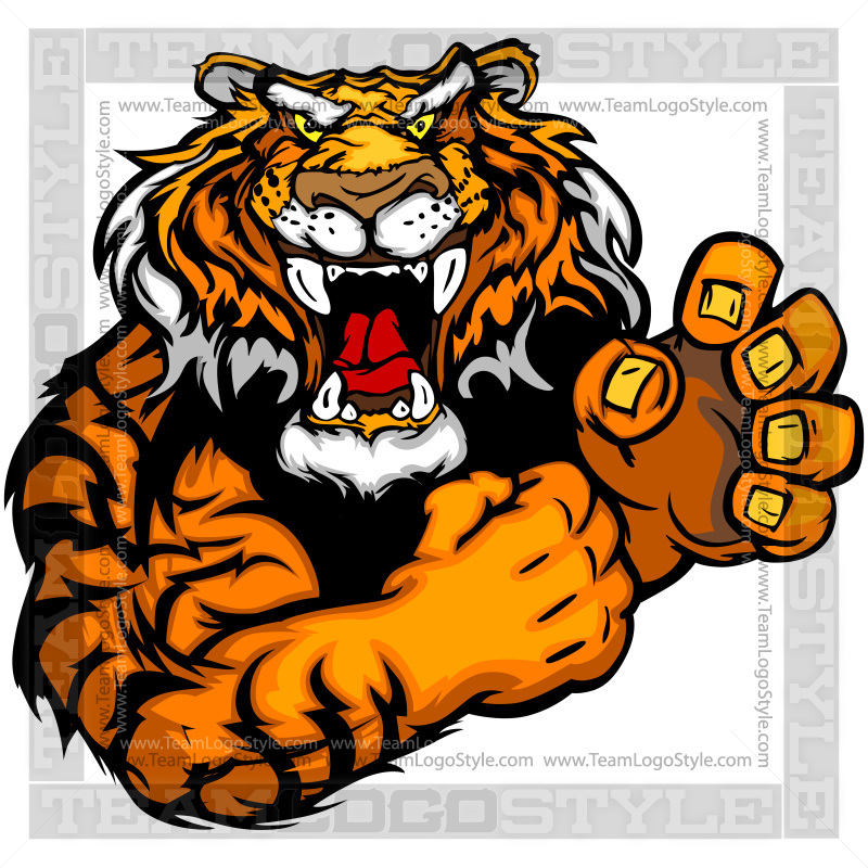 Cartoon Tiger Mascot, Vector Format