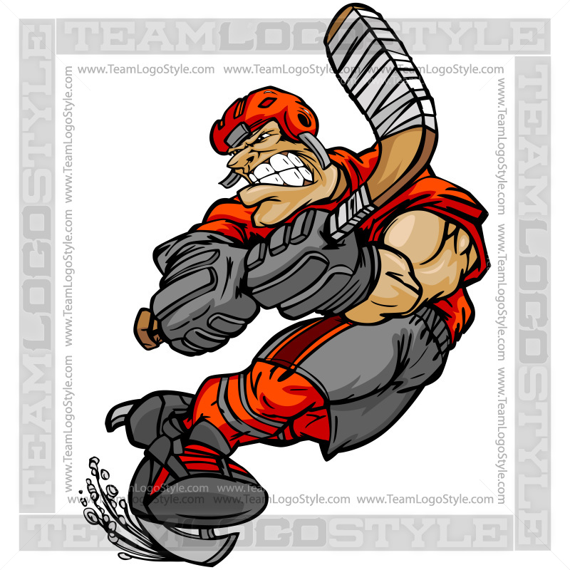 Clip Art Hockey Player - Vector Clipart Player