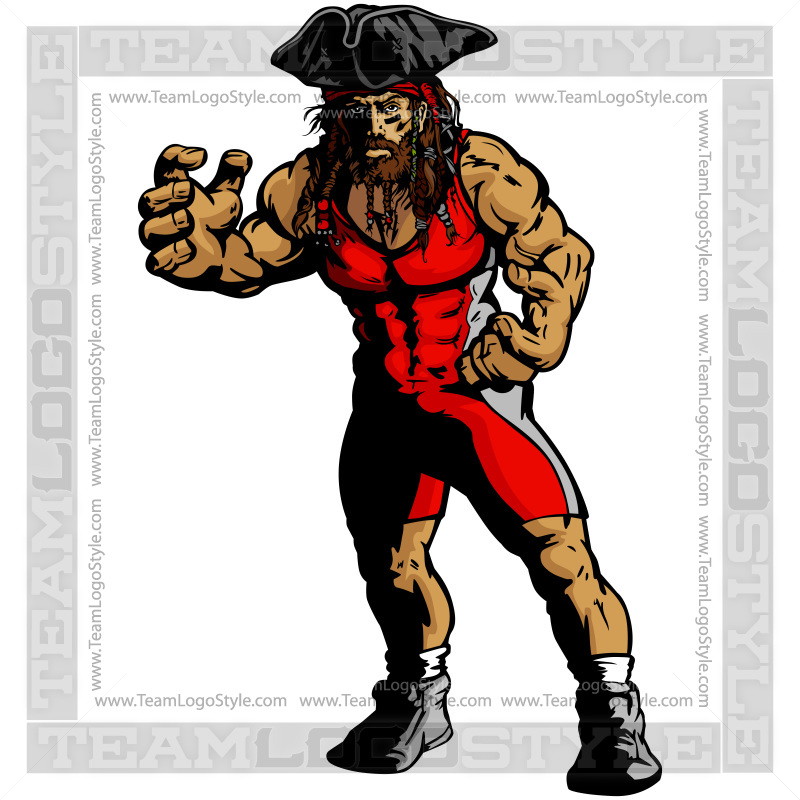 Wrestling Pirate Image | Vector Format | JPG EPS