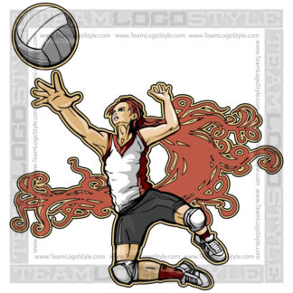 Spiking Volleyball Clip Art - Vector Clipart Player