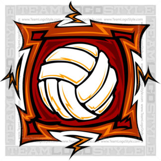 Tribal Volleyball Art - Vector Clipart Tribal Background