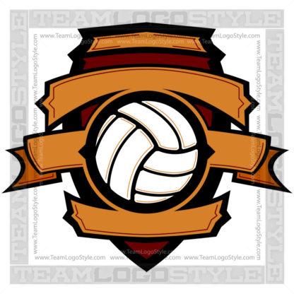 Graphic Volleyball Logo - Vector Clipart Banner Design