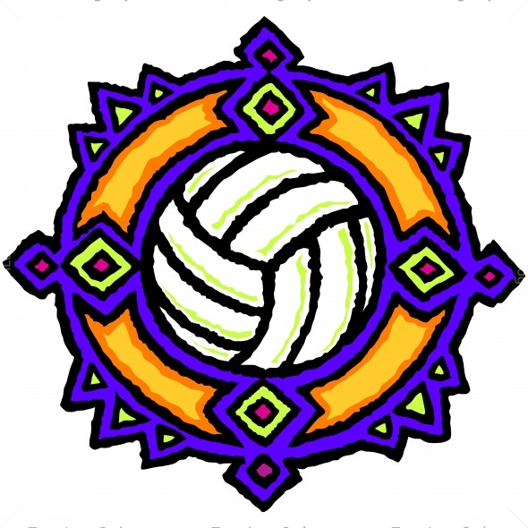 Volleyball Shirt Art - Vector Clipart Southwest Design