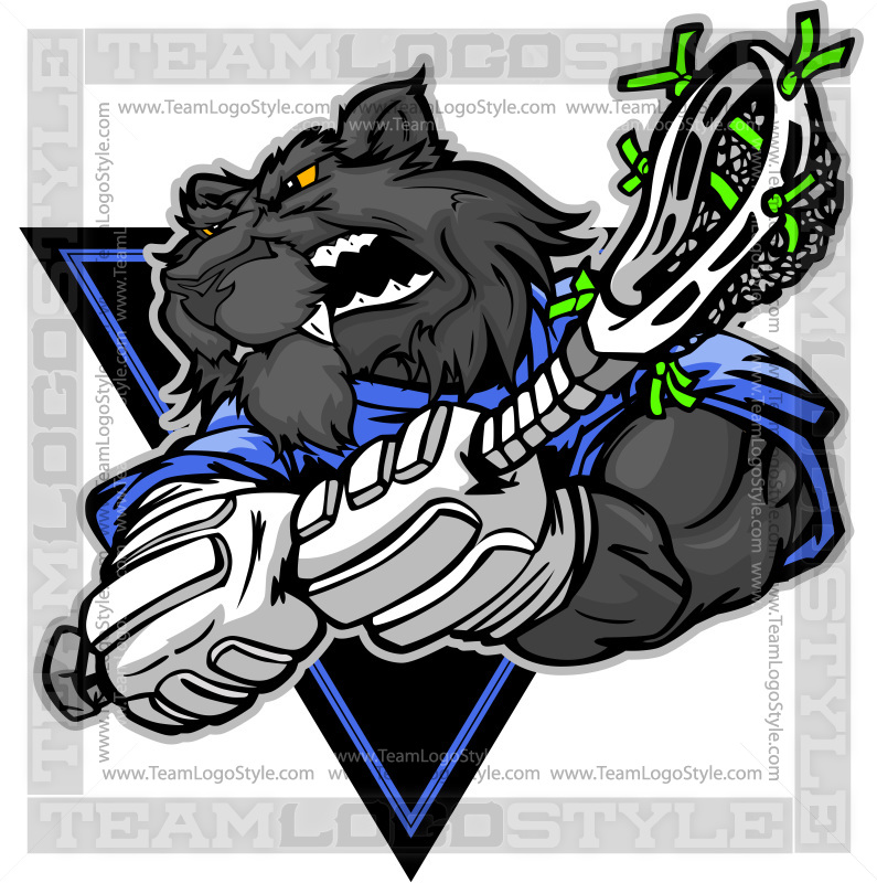 Lacrosse Panther - Vector Clipart Panther