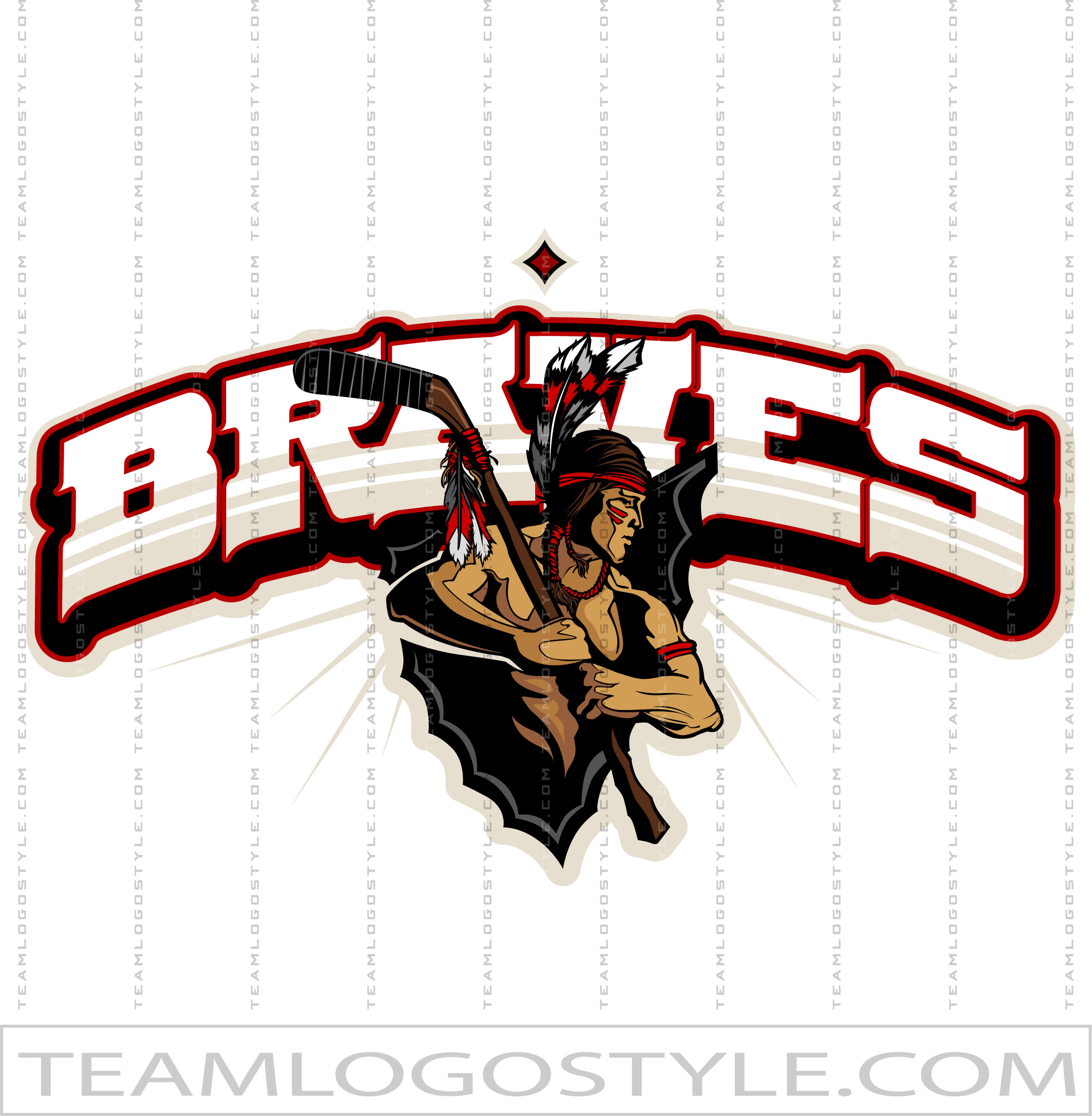 Graphic Braves Hockey Logo, Vector Format