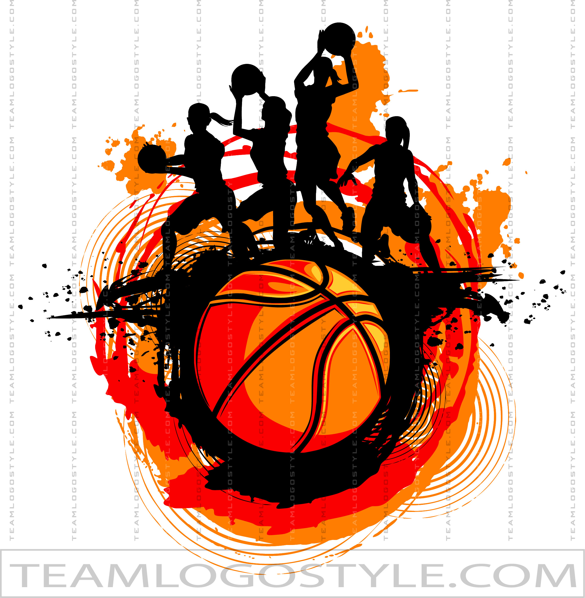 Girls Basketball Clip Art Design | Vector Format | JPG EPS