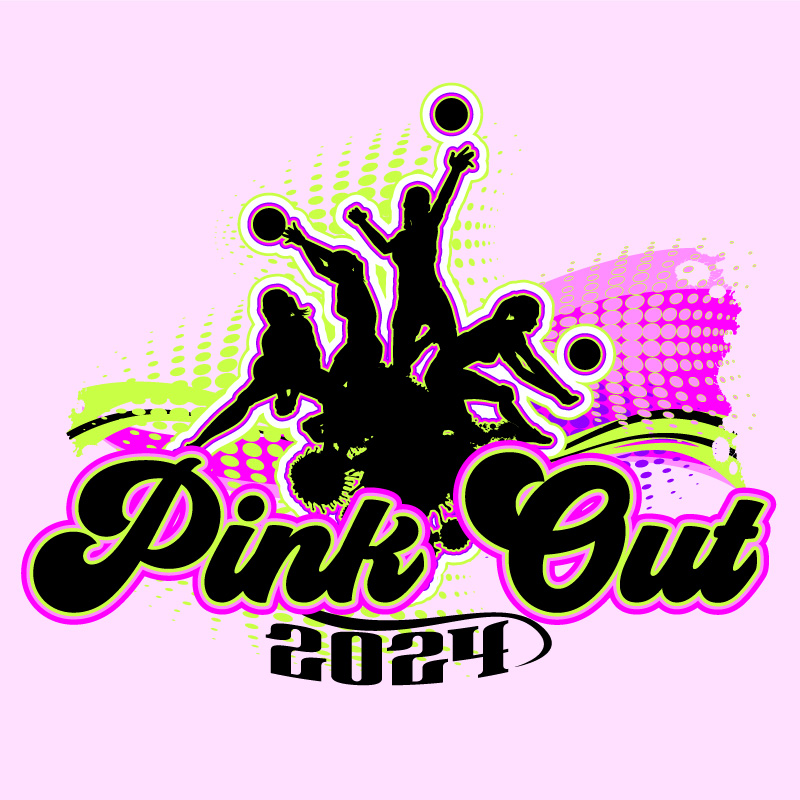 Pink Out Volleyball Shirt | Customizable Tournament T-Shirt Design